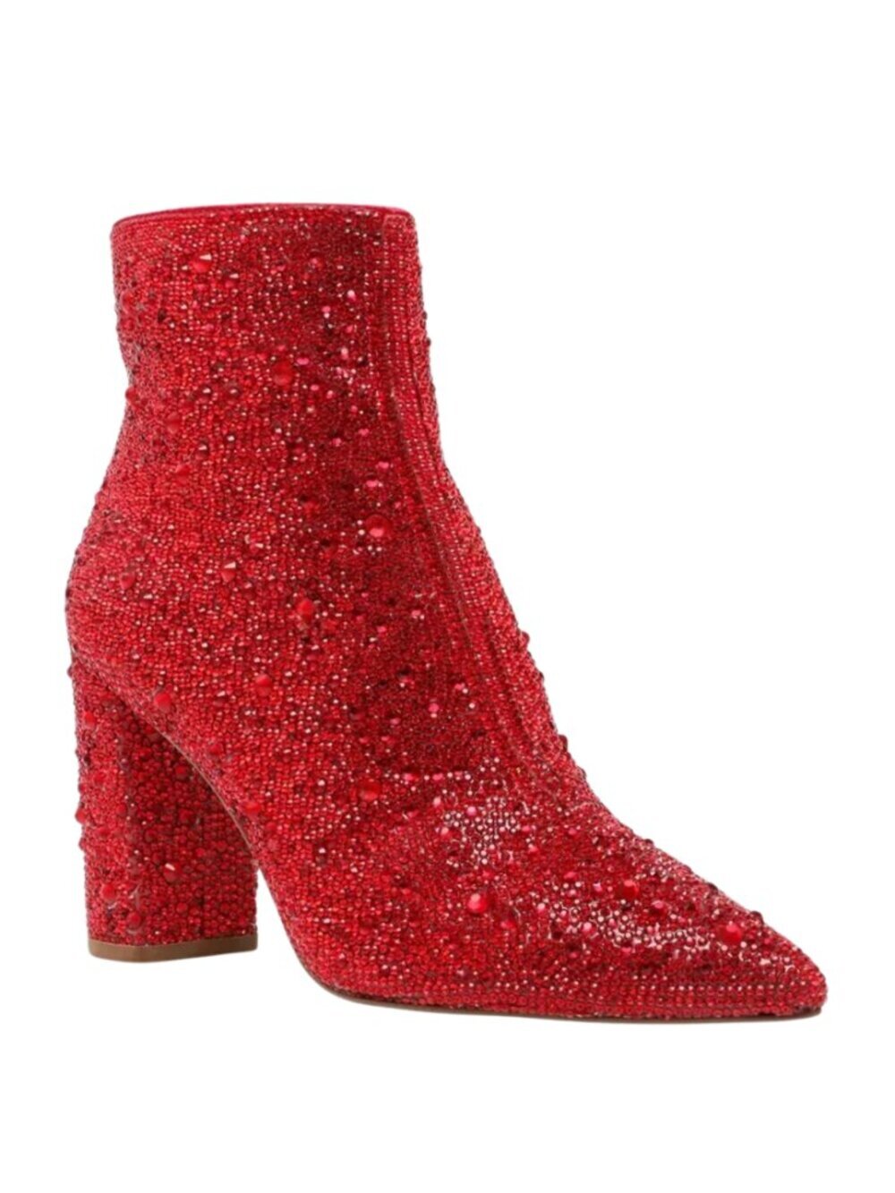 NEW Betsey Johnson Cady Rhinestone Ankle Booties in Red Sz. 5.5